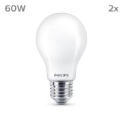 Philips LED-pære E27 7 W 806lm 2.700 K mat 2 stk