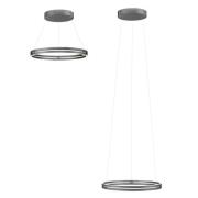 PURE LED hængelampe E-Loop, grå, Ø 70 cm, aluminium, CCT