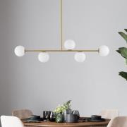 Loftlampe Gama, 5 lyskilder, guld