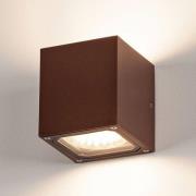 SLV Sitra Cube udendørs væglampe, rustbrun