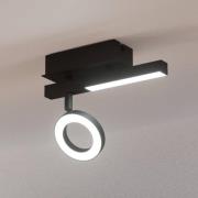 LED-loftspot Cardillio 2 sort med en ring