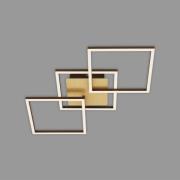 LED-loftslampe Frame, guld, dæmpbar, 3-lys
