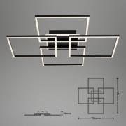 Frame S LED-loftslampe, 72,4x72,4 cm, sort