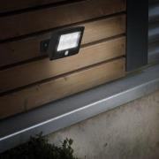 Kollig udendørs LED-spot med sensor, IP54, sort