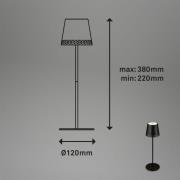 LED-bordlampe Kiki med batteri 3.000K, sort