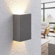 Lindby væglampe Albin, grå, beton, G9, 16 cm høj