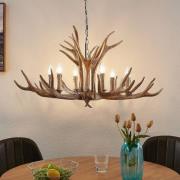 Lindby hængelampe Tejask, Ø 102 cm, 6 lyskilder, gevir, E14