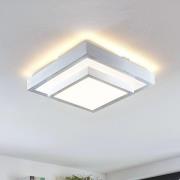 Lindby LED-loftlampe Mirco, 32 cm, kantet, aluminium