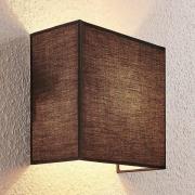Stofvæglampe Adea, 25 cm, firkantet, sort