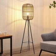 Lindby Canyana gulvlampe, natur, rattan, 139 cm høj