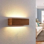 Lindby Benicio Wood LED-væglampe træ kantet, 37 cm