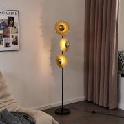 Lindby Senmia gulvlampe i guld, tre lamper