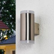 LED-udendørsvæglampe Eliano, 2 lys, rustfrit stål