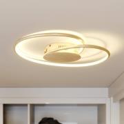 Lindby LED-loftslampe Joline, guldfarvet, 45 cm, metal