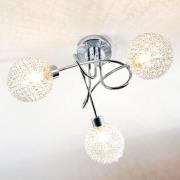 Lindby loftlampe Ticino, Ø 40 cm, krom, glas, metal