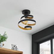 Lindby Colten loftlampe, spiraler, sort-guld