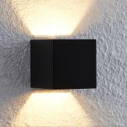 Lindby Quaso LED-væglampe, beton, sort