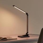 Lindby LED-bordlampe Valtaris, grå, aluminium, CCT, dæmpbar