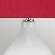 Isla tekstil-bordlampe, poleret nikkel/rød