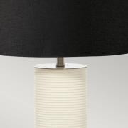 Ripple tekstil-bordlampe, fod hvid/skærm sort