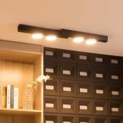 Lucande Kellino loftlampe, 4 lyskilder, sort