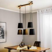 Lucande Thamila-hængelampe, sort, egetræ