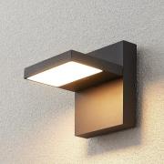 Lucande udendørs LED-væglampe Silvan, grafitgrå, IP65, 14 cm
