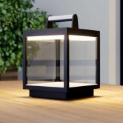 Lucande LED genopladelig bordlampe Cube, aluminium, IP54, dæmpbar