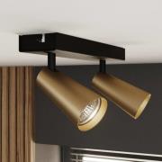 Lucande Angelina loftlampe, messing-guld, 2 lk.