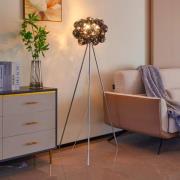 Lucande Gulvlampe Diborah, røggrå, glas, 150 cm, G9