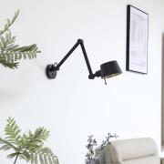 Lucande Silka væglampe, justerbar, sort