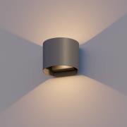 Calex LED udendørs væglampe Oval, op/ned, højde 10 cm, antracit