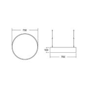 BRUMBERG Biro Circle LED Ø 75 cm direkte DALI, sort 4000 K