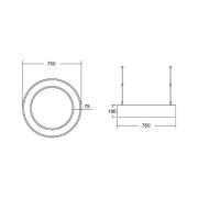 BRUMBERG Biro Circle Ring op/ned Ø 75cm 75W tænd/sluk hvid 830