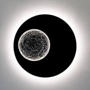 LED-væglampe Luna, brun-sort/sølv, Ø 120 cm, jern