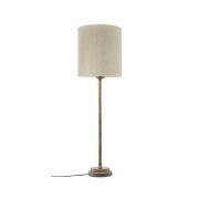 PR Home bordlampe Kent beige/messingskærm Celyn cylinder