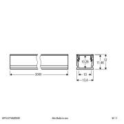 EVN APFLAT7 alu-profil 200 cm, U-profil, hvid