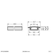 EVN APFLAT3 alu-profil, 200 cm T-profil, sort