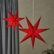 LED-hængestjerne Blink, fløjlslook Ø 45 cm rød