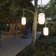 Newgarden Bita udendørs LED-hængelampe, hvid/grå