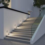 Arcchio LED-vægindbygningslampe Zamo, glasafdækning, sort