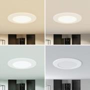 Prios LED-indbygningsspot Rida, hvid. Ø 12 cm, CCT, IP44