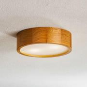 Cleo DR275 loftlampe, IP20, sensor, Ø 28 cm, egetræ