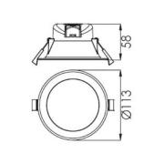 Indbygget loftlampe med LED Acrux, Ø 11 cm, sort, CCT