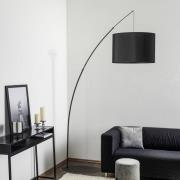 Moby Black gulvlampe med tekstilskærm