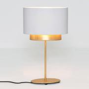 Mattia bordlampe, oval, dobbelt, hvid/gylden