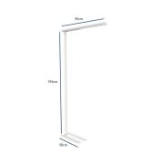 LED-gulvlampe til kontor MAULjet, hvid, højde 195 cm