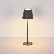 Genopladelig LED-bordlampe Vannie, sort, højde 36 cm, CCT
