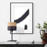 Nicol bordlampe, sort, trælook, højde 45 cm, 1 x E27