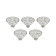 Prios LED-reflektor GU5.3 4.3W 345lm 36° klar 827 sæt med 5 stk